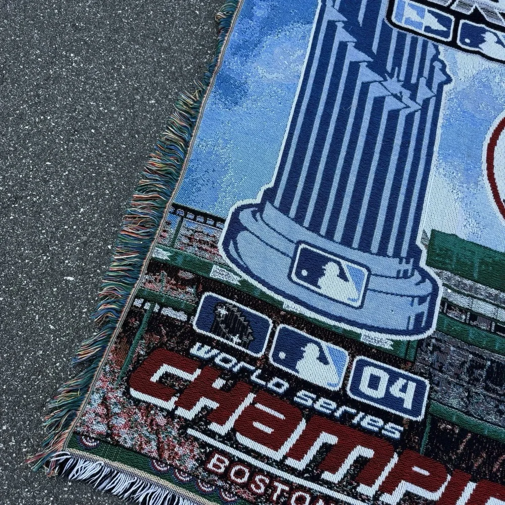 2004 Boston Red Sox World Series Champions Throw Blanket MLB Fenway Park Afghan